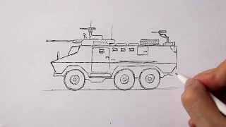 How to draw Military Vehicles Step by step