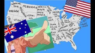 Aussie Tries To Label a Map of the USA