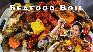 Seafood Boil Mukbang | Cajun Butter Sauce