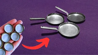Diy miniature frying pan : Making an amazing mini frying pan with a Recycled metal soda lid!!