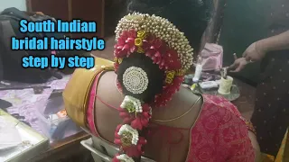 South indian bridal hairstyle/wedding hairstyle step by step/Indian bridal hairstyle/easy hairstyle