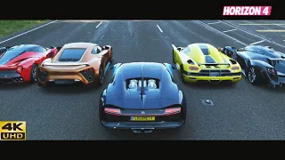 FH4 SUPERCARS Drag Race - Quadra, Q1, GTR, C8, 720s, GT, Huracan, Turbo s, R8, 8i, Italia, 12c