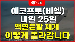 에코프로(비엠) 내일 25일 액면분할 재개 이렇게 올라갑니다