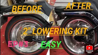 PART 3- 2007 HARLEY DAVIDSON - "EASY" HOW TO LOWER HARLEY SOFTAIL STANDARD - NO SHOCK REMOVAL