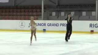 ISU 2015 Jr. Grand Prix Pairs Free Skate Riga Anastasia POLUIANOVA / Stepan KOROTKOV RUS