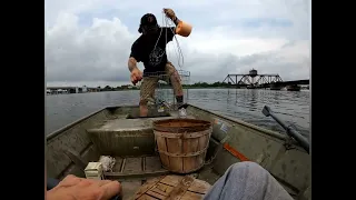 Crabbing for Maryland Blue Crabs.