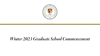 UMBC Winter Graduate Commencement 2023