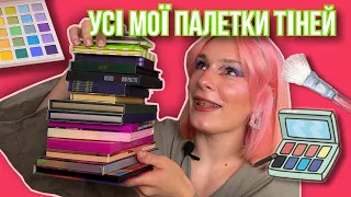 МОЯ КОЛЕКЦІЯ ПАЛЕТОК ТІНЕЙ | колекція косметики | свотчі та оцінка кожної