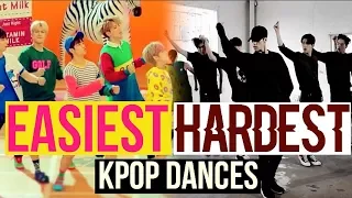 EASIEST VS HARDEST KPOP DANCES (BTS, EXO, TWICE, RED VELVET, NCT127 AND MORE...)