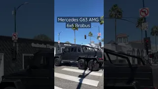 Matte Black Mercedes G63 AMG 6x6 Brabus on Rodeo Drive in Beverly Hills #carspex #shorts #brabus