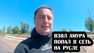 Охота на Амура на Волге в ЗАТОПЛЕННОМ КОРАБЛЕ, на русле и в корягах. Как я попал в сеть на течении.