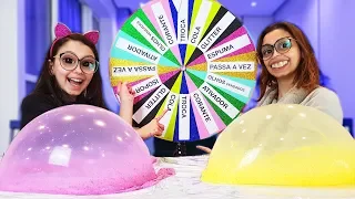 DESAFIO DA ROLETA MISTERIOSA DE SLIME (MYSTERY WHEEL OF SLIME CHALLENGE) | Luluca