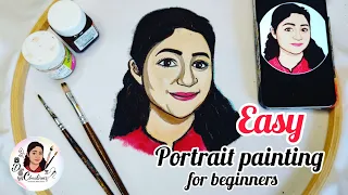 portrait drawing tutorial for beginners /easy portrait painting with toon app /portrait painting