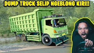 DETIK-DETIK TRUK DUMP TRUCK HINO MUAT BATU BARA NGEBLONG TABRAK PENGENDARA LAIN - ETS2