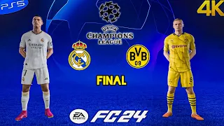 FC 24 - PS5🔥| Real Madrid vs Dortmund Ft Ronaldo,Haaland- Champions League Final Match -(4K 60FPS)