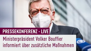 Bouffier informiert über weiteres Vorgehen in der Corona-Pandemie | Pressekonferenz live 08.11.2021
