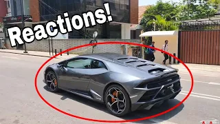 Lamborghini Huracan Evo in INDIA | LOUD Exhaust and Reactions | Bangalore