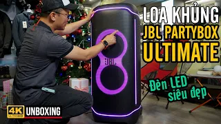 KHUI THÙNG LOA JBL PARTYBOX ULTIMATE, CHIẾC LOA TRÌNH DIỄN, PARTY LỚN, ÂM THÁNH ÁNH SÁNG KẾT HỢP