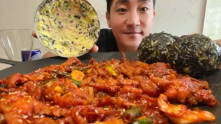 MUKBANG | 엄마표 집밥🍚 매운 무뼈닭발🔥 김치주먹밥, 계란찜🧡 먹방 리얼사운드 Spicy chicken feet & rice ball ASMR (EATING SOUND)