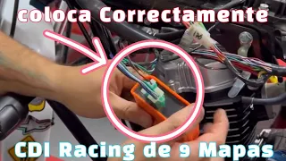 Como colocar correctamente CDI RACING de 9 mapas de CD a AKT NKD 125 o motos chinas de CDI de CA