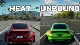 Nissan 350Z - Need For Speed: HEAT vs UNBOUND - Side by Side comparison