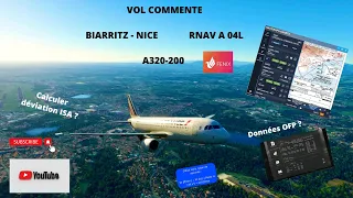 Vol commenté Biarritz -  Nice   RNAV A 04L    A320 FENIX