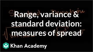Range, variance and standard deviation as measures of dispersion | Khan Academy