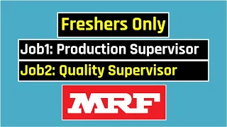 MRF Jobs || Production & Quality Supervisor || Jobs for Freshers in Hyderabad || Jobs in Telugu 2020
