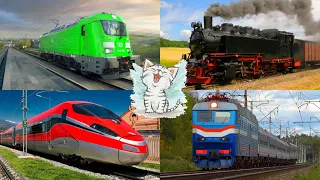 Изучаем цвета и поезда, железнодорожный транспорт для детей. Обучающее видео