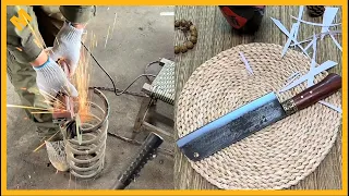 Traditional Chinese craft forging - Knife forging from old car springs