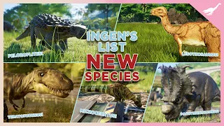 5 NEW SPECIES! InGen's List Pack Mod Showcasing | Jurassic World Evolution