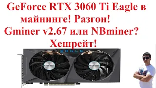 Видеокарта GeForce RTX 3060 Ti Eagle в майнинге! Разгон! Лучше Gminer v2.67 или NBminer v.39.2???