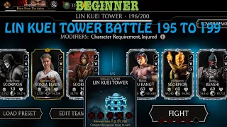 [Beginner] Lin Kuei Tower Battle 195, 196, 197, 198 & 199+Rewards| MK Mobile Gaming