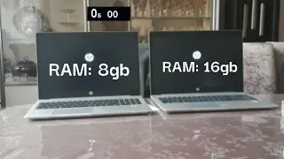 8gb vs 16gb RAM Speed Test | HP Probook 8gb vs HP Probook 16gb Laptop