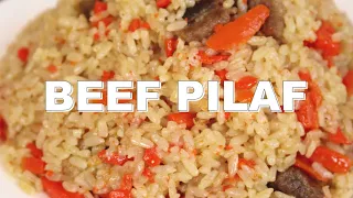 Uzbek Beef Plov (Beef Pilaf) Quick & Easy Recipe