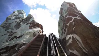 [4k] Expedition Everest: Terrifying Yeti Roller Coaster - Disney's Animal Kingdom park. WDW Florida