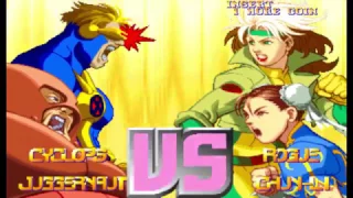 X-Men vs Street Fighter ( Arcade ) - Cyclops / Juggernaut Playthrough ( Mar 16, 2017 )