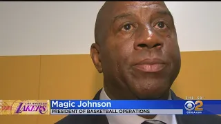 Magic And The Lakers Help A School And The Legend Is Moved To Tears
