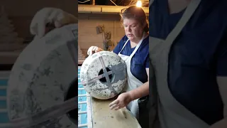 Un-molding a large Lava Ceramic Tree