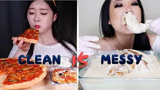 clean vs messy mukbangers #mukbang #asmr