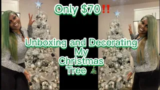 Decorating My Holiday Time 6.5ft Pre-Lit Flocked Frisco Pine Christmas Tree, Green, 6.5', Clear