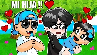 ¡PECHOCHIN Y MERLINA ADDAMS  TIENEN UN HIJO EN MINECRAFT! 🖤 🥰SOY PAPÁ 😍