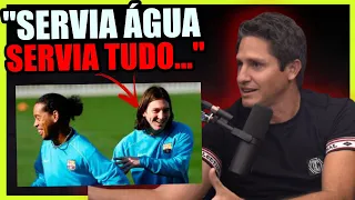 RONALDINHO FAZIA MESSI SERVIR ÀGUA PRA ELE?