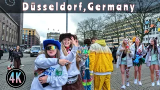 Düsseldorf Karneval #walking tour in Düsseldorf, Germany in the city center before carnival 4k HDR