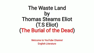 The Waste Land by T S Eliot Urdu Hindi | The Burial of the Dead Line 19 to 30 Lec 4