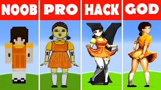 Minecraft SQUID GAME DOLL  Minecraft Pixel Art ✨ (NOOB vs PRO vs HACKER vs GOD) Animation