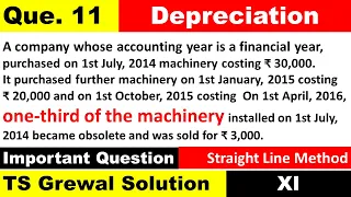 Question 11 Depreciation Class 11 | Ts Grewal | Depreciation | Important Question | A company whose