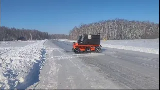 покатушки по глубокому снегу местами больше 1,5 метра #вездеход #хищник55 #садоделкавездеход