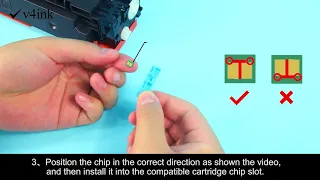 How to switch chip for v4ink compatible 414A 414X toner cartridge