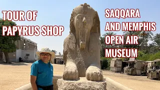 Tour of papyrus shop, step pyramid of Saqqara and open air Museum Memphis Egypt Urdu Hindi